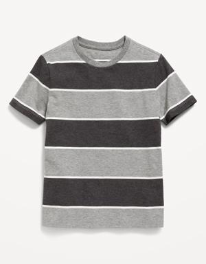 Softest Short-Sleeve Striped T-Shirt for Boys gray