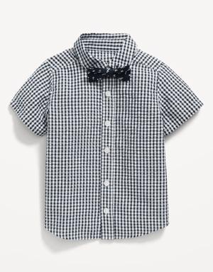 Short-Sleeve Printed Shirt & Bow-Tie Set for Toddler Boys multi