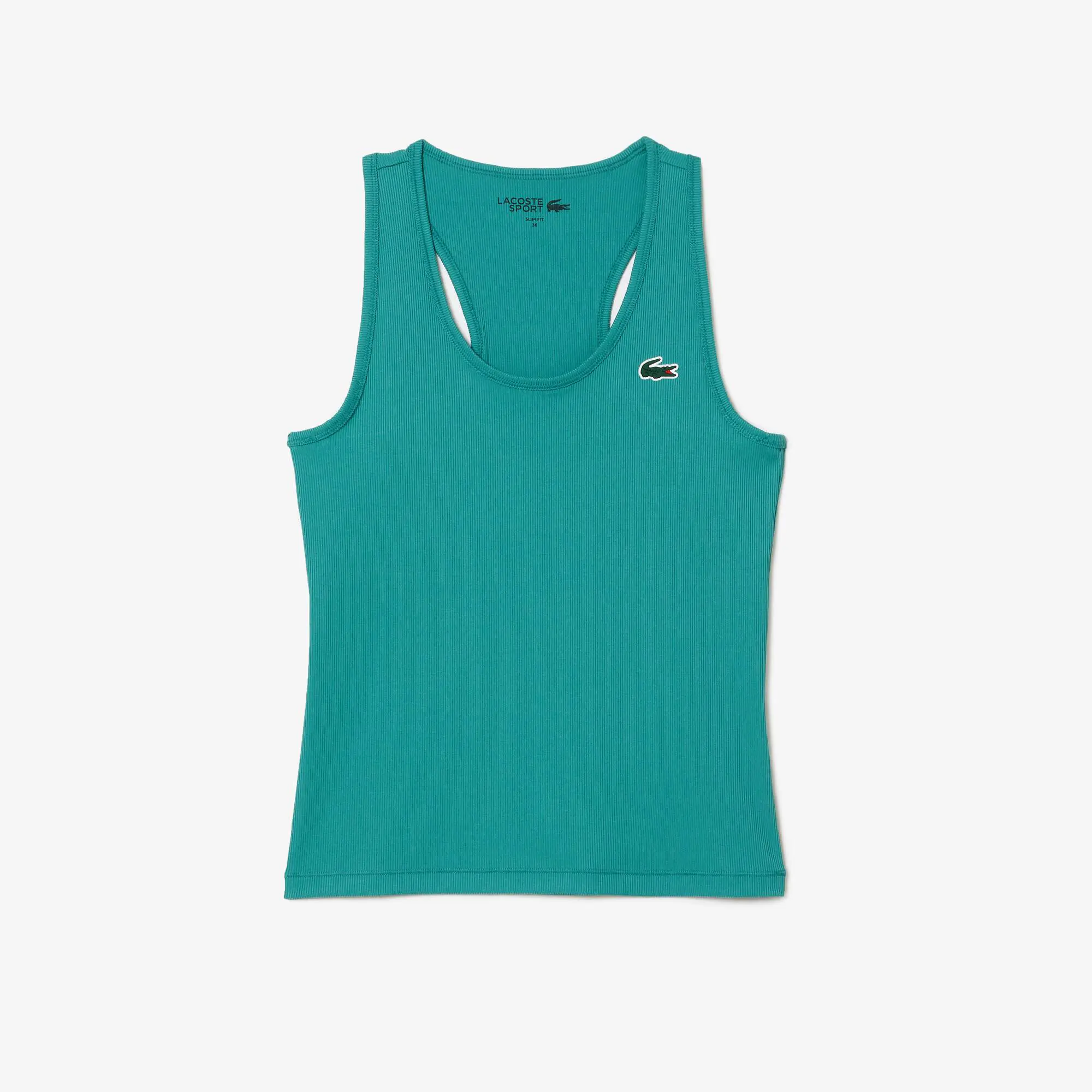 Lacoste Top sem mangas canelado Lacoste Sport Slim Fit para Mulher. 2