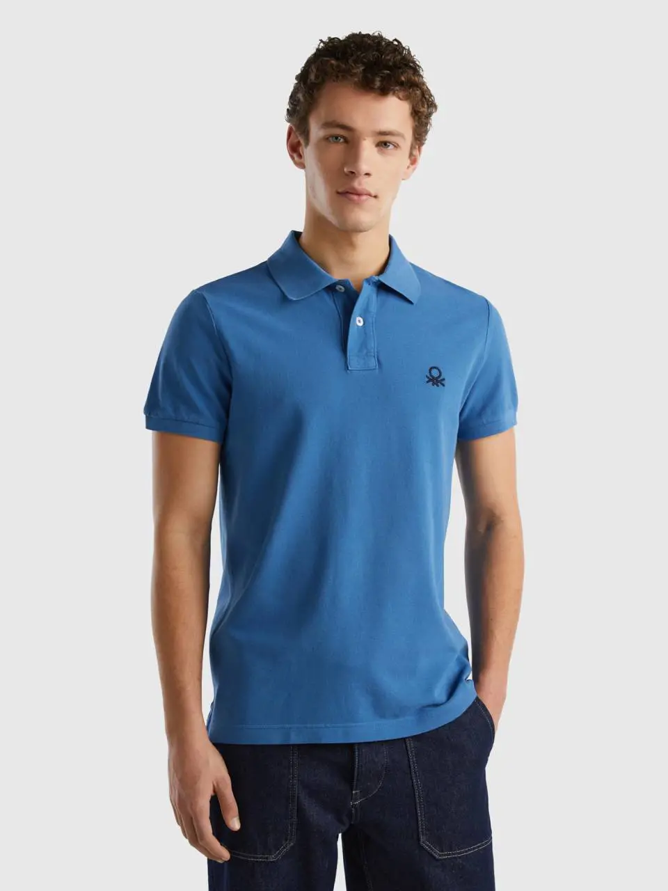 Benetton blue slim fit polo. 1