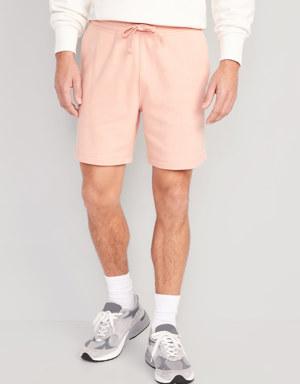 Garment-Washed Fleece Sweat Shorts for Men -- 7-inch inseam pink