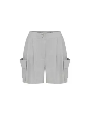 Side Pockets Grey Shorts