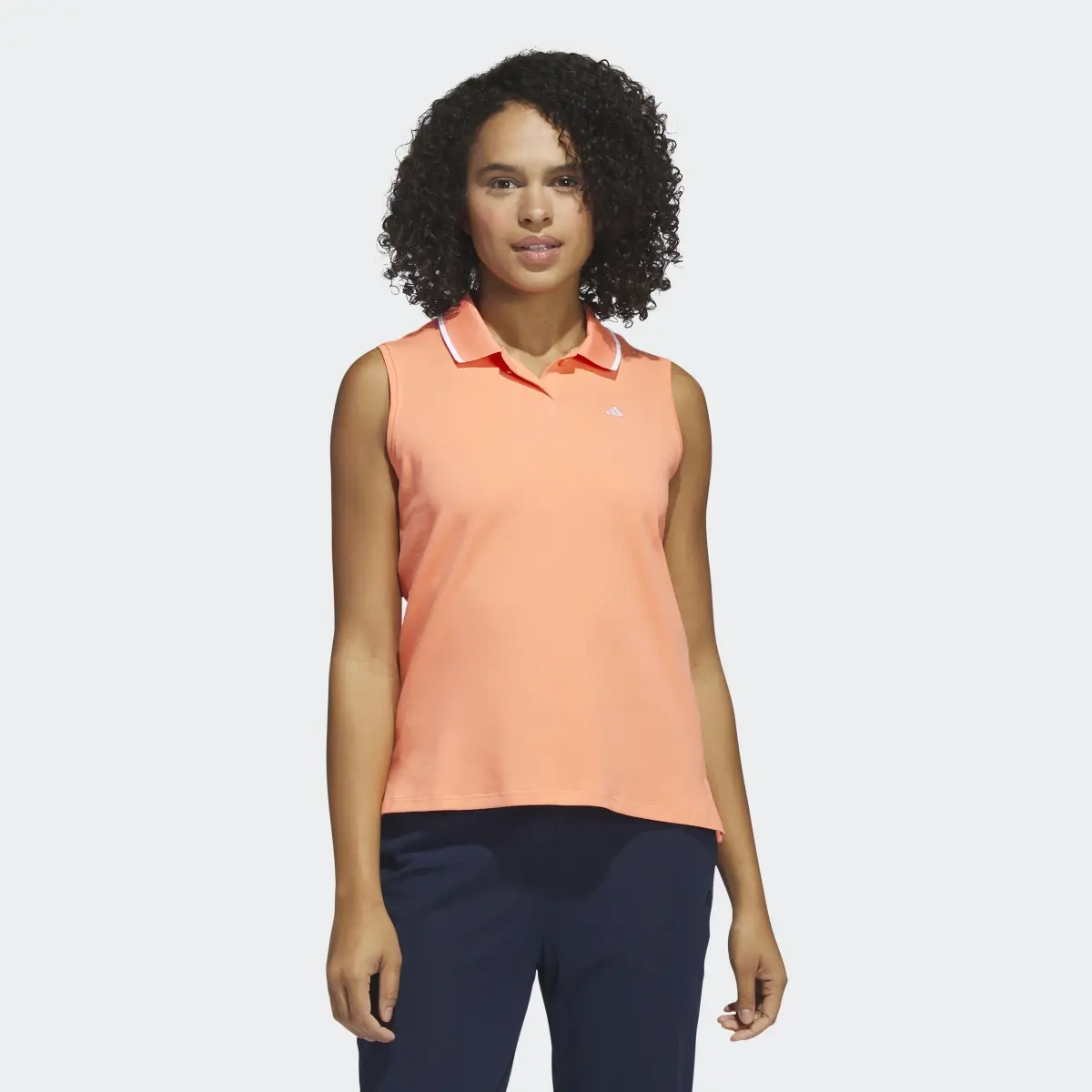 Adidas Go-To Piqué Sleeveless Golf Polo Shirt. 2