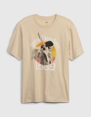 Jimi Hendrix Graphic T-Shirt beige