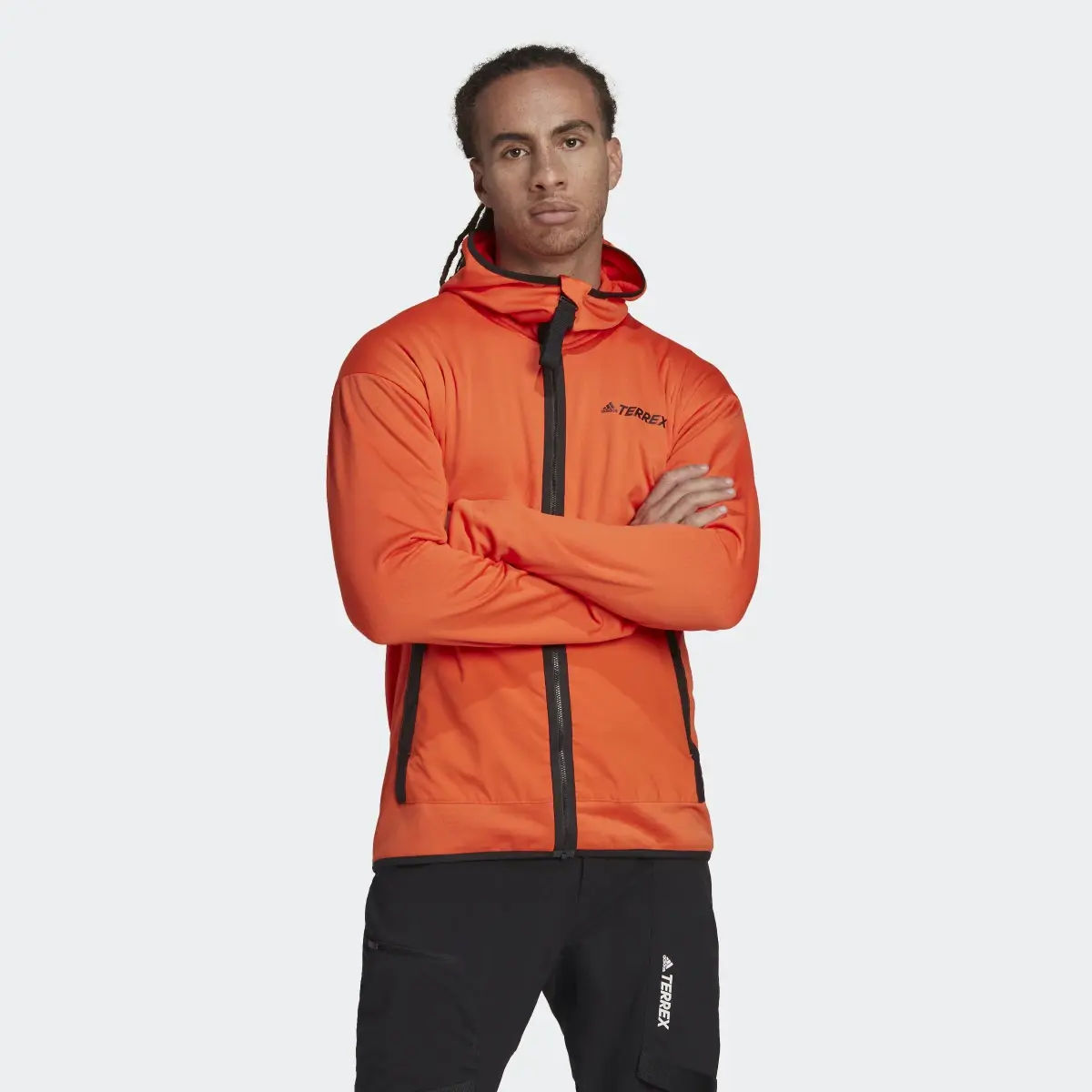 Adidas Terrex Tech Flooce Light Hooded Hiking Jacket. 2