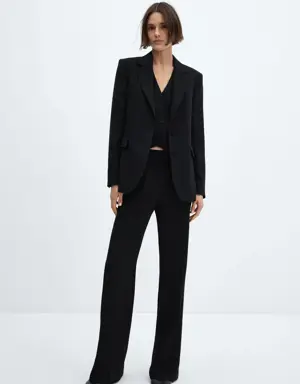 Wideleg trousers with belt