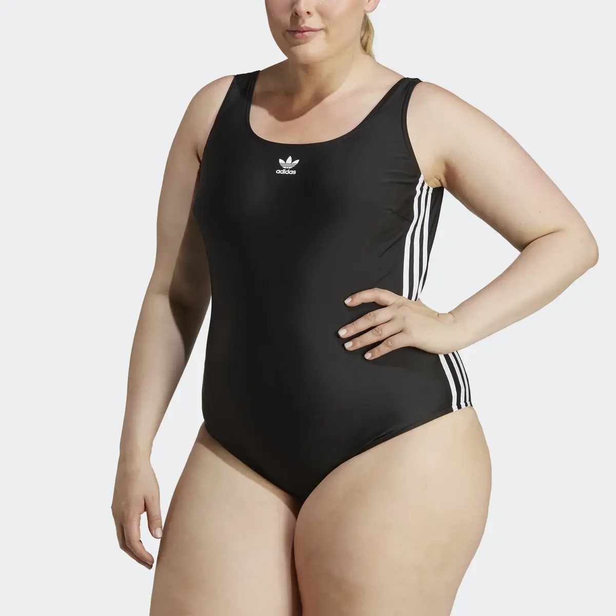 Adidas Adicolor 3-Stripes Swimsuit (Plus Size). 1