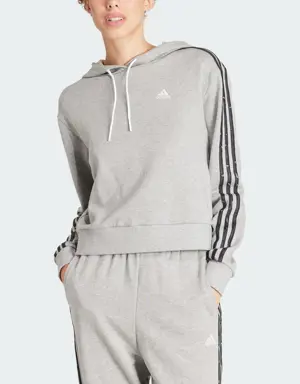 Essentials 3-Stripes Animal Print Relaxed Hoodie