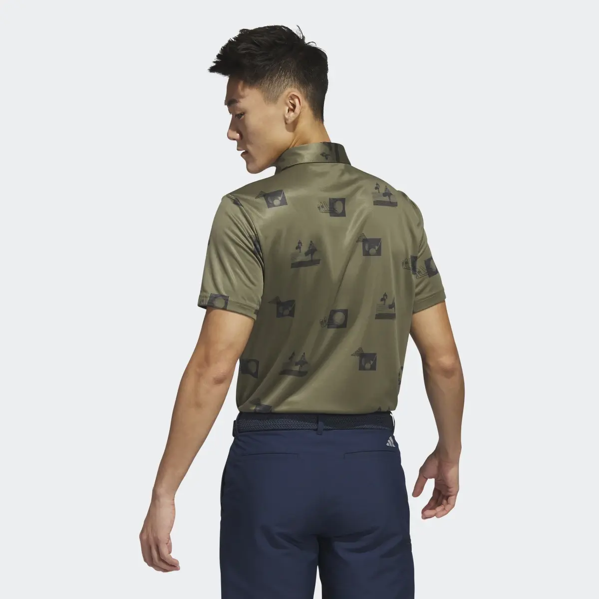 Adidas Allover-Print Golf Polo Shirt. 3