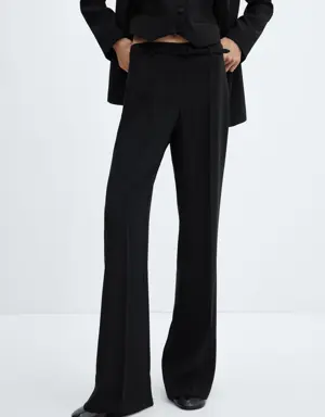 Wideleg trousers with belt