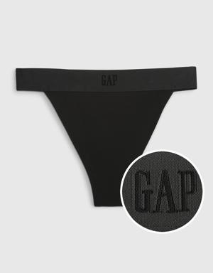 Stretch Cotton Gap Logo Thong black