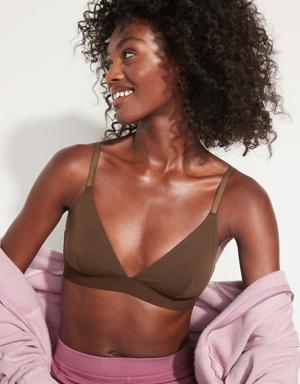 Old Navy Supima® Cotton-Blend Triangle Bralette Top for Women brown