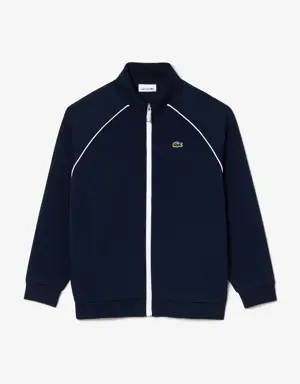 Lacoste Sweatshirt com zip com pormenores em contraste