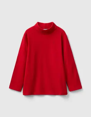 turtleneck t-shirt in warm organic cotton