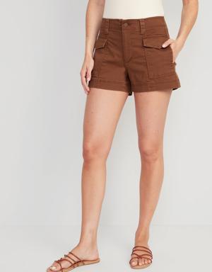 Mid-Rise Cargo Shorts for Women -- 3.5-inch inseam orange
