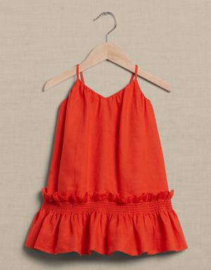 Charlize Linen Dress for Baby + Toddler orange