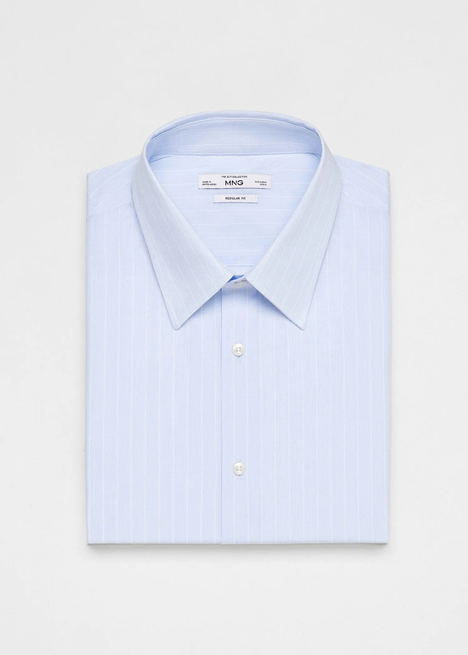 Mango Regular-fit cotton striped suit shirt. 1