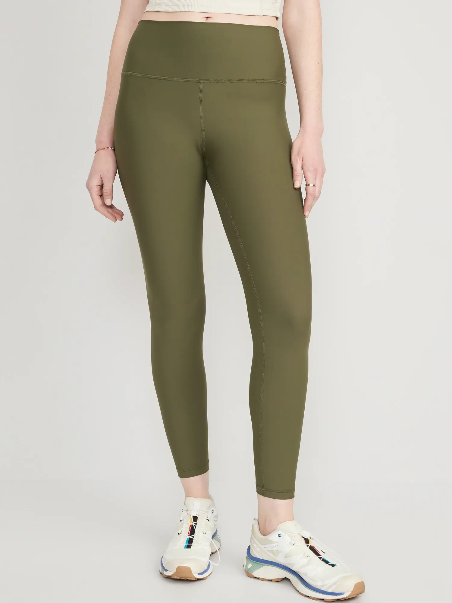 Old Navy High-Waisted PowerSoft 7/8 Leggings green. 1