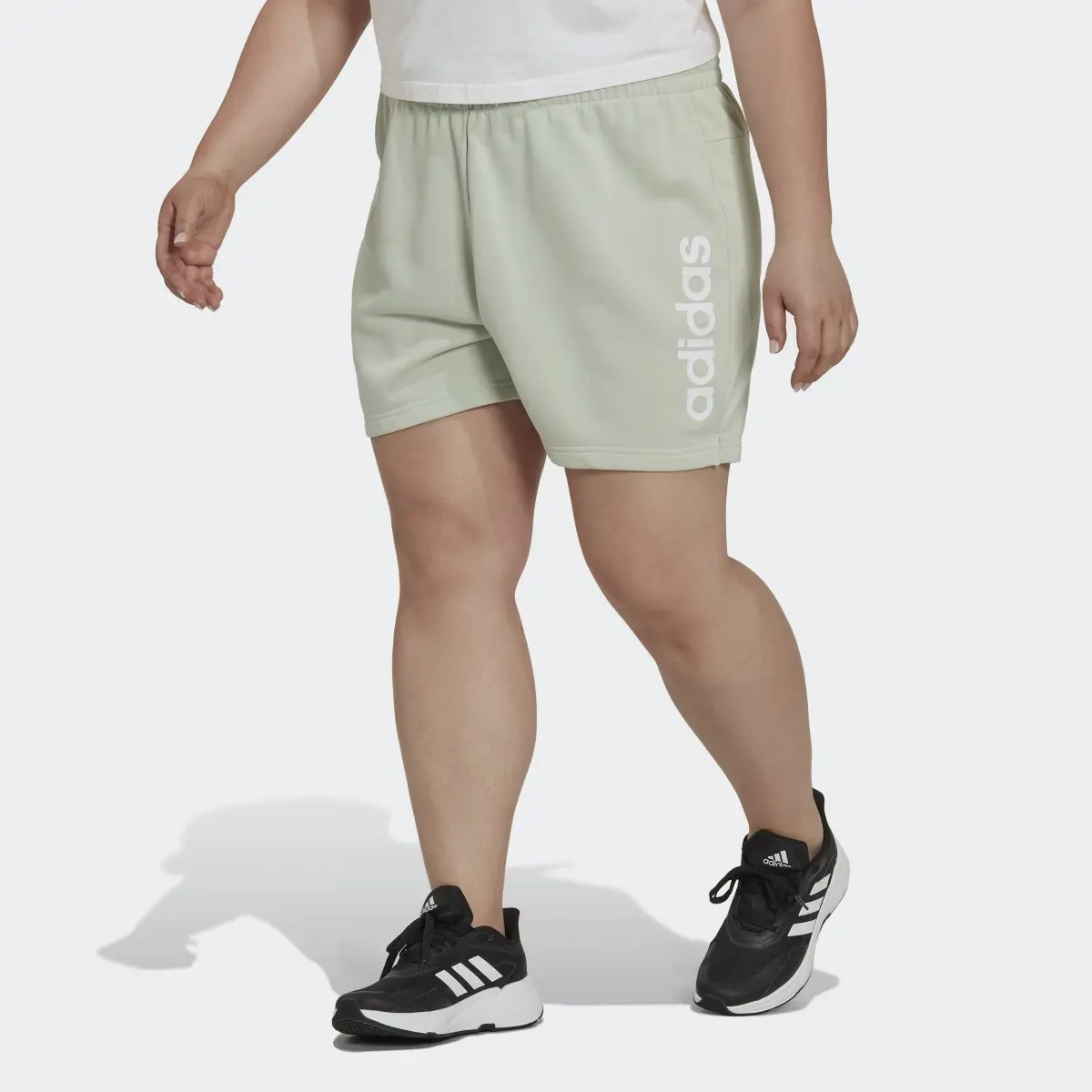 Adidas Essentials Slim Logo Shorts (Plus Size). 1