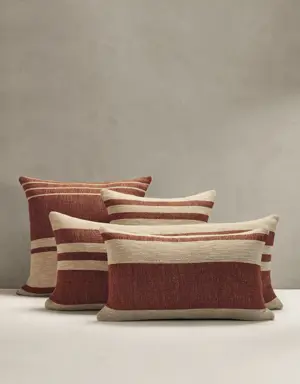 Hand-Woven Linen Stripe Pillow brown