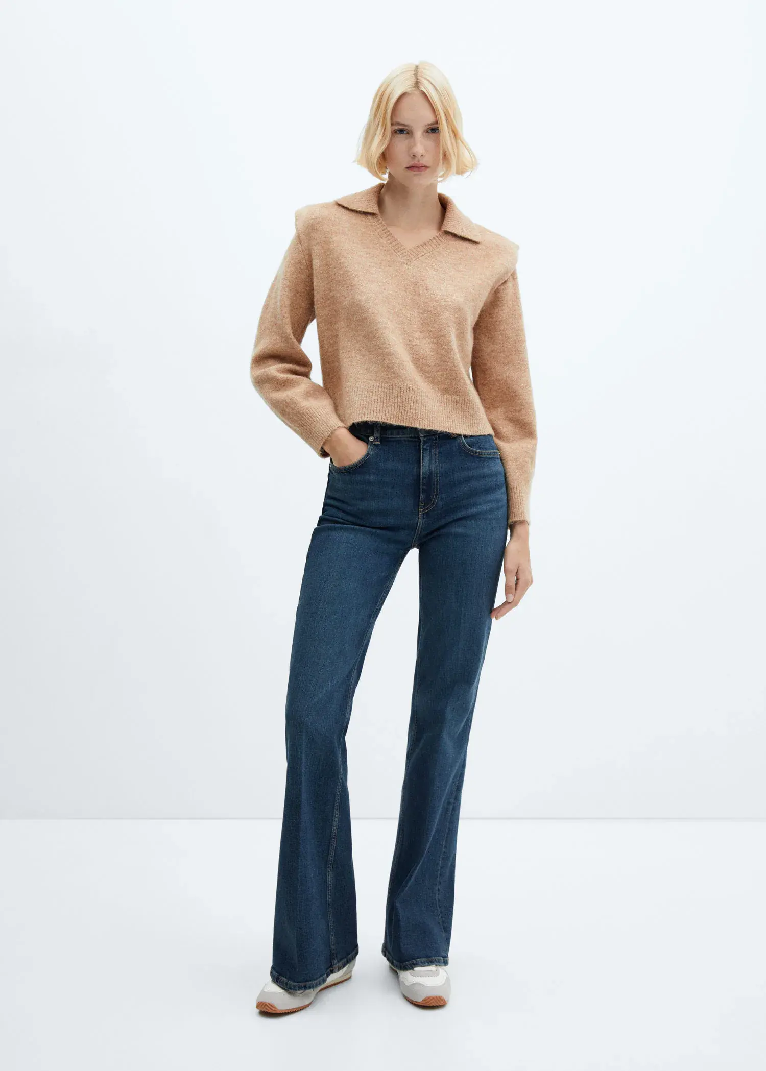 Mango Polo-neck sweater with shoulder pads . 2
