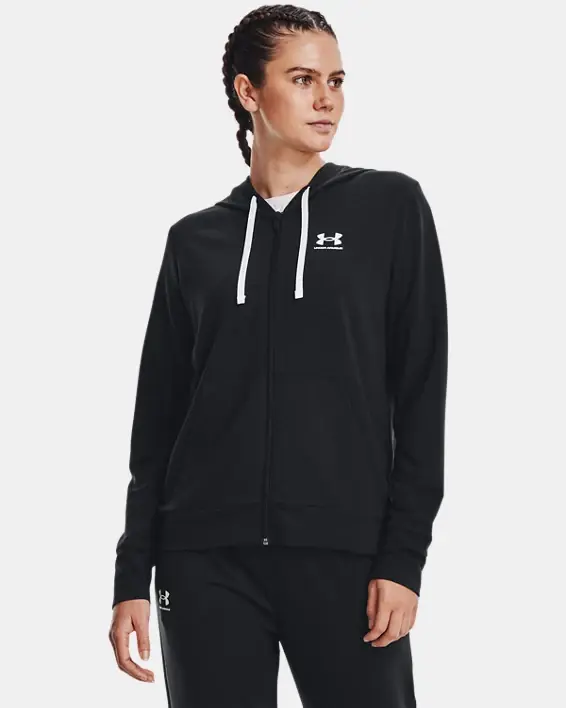 Under Armour Women's UA Rival Terry Full-Zip Hoodie. 1