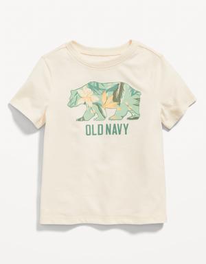 Old Navy Unisex Crew-Neck Logo-Graphic T-Shirt for Toddler white