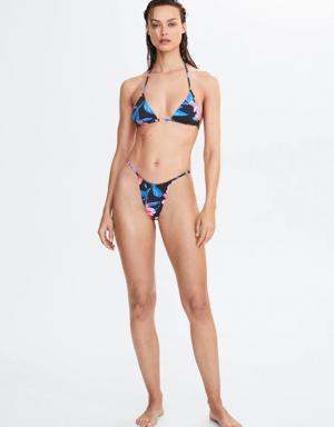 Tropikal desenli Brazilian bikini altı