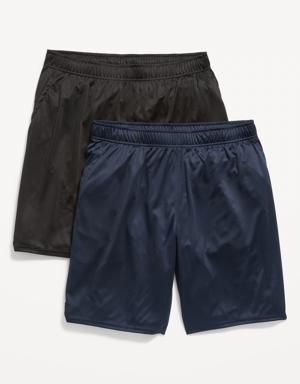 2-Pack Go-Dry Cool Mesh Basketball Shorts for Men -- 9-inch inseam black