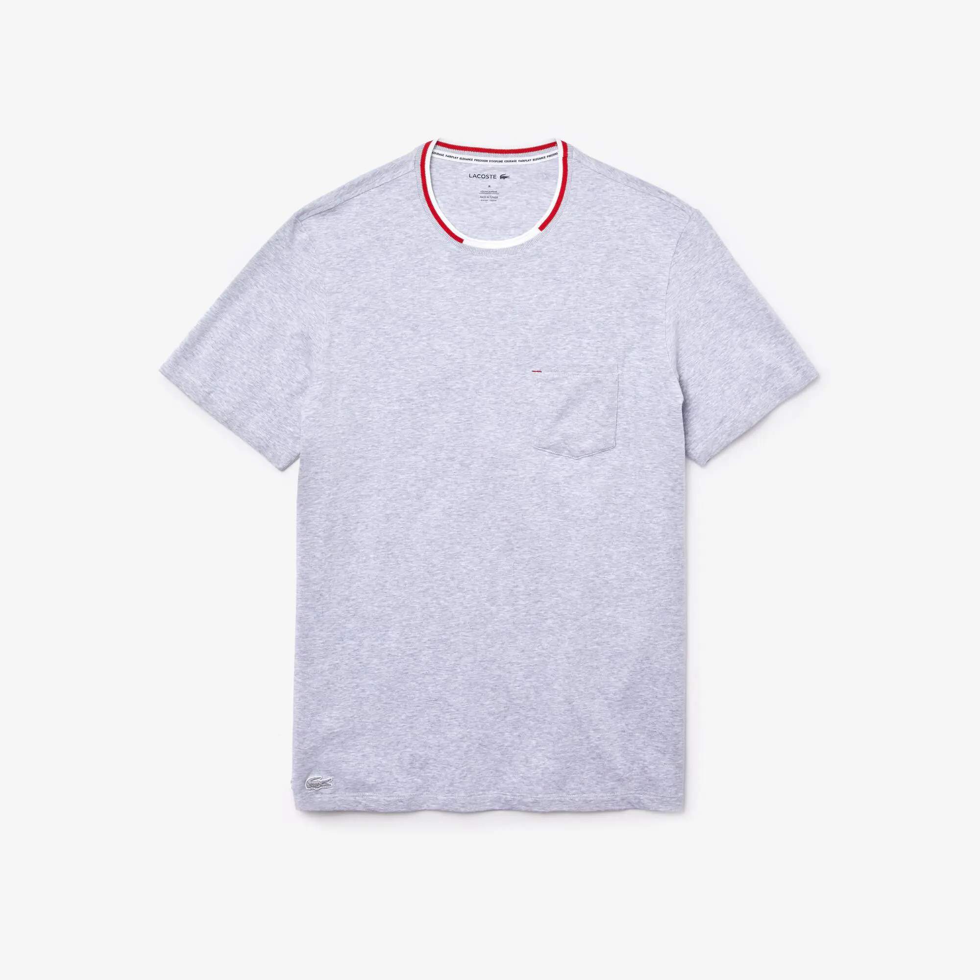 Lacoste Short-Sleeve Pyjama T-Shirt With Three-Tone Round Neck. 2