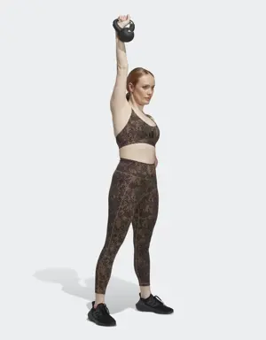 Adidas Optime Stash Pocket Training Animal Print 7/8 Leggings. 3