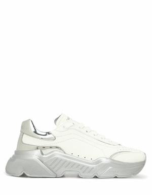 Daymasster Beyaz Silver Logolu Kadın Deri Sneaker