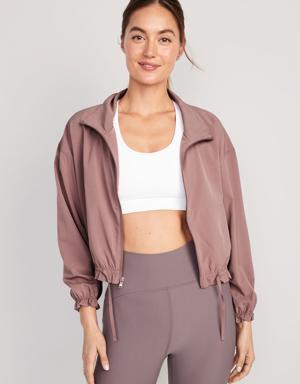 Old Navy StretchTech Packable Ruffle-Trim Jacket for Women pink