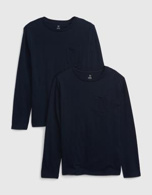 Kids Organic Cotton Pocket T-Shirt (2-Pack) blue