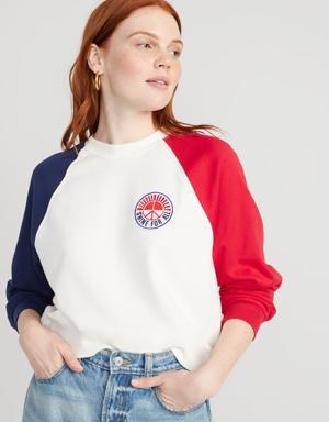 Old Navy Embroidered French-Terry Sweatshirt for Women multi