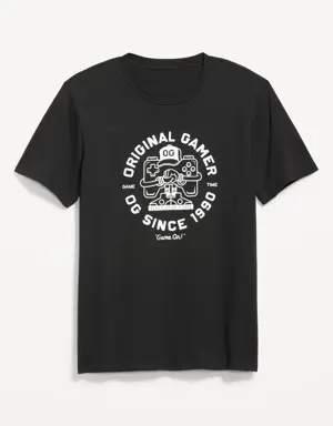 Soft-Washed Graphic T-Shirt for Men black