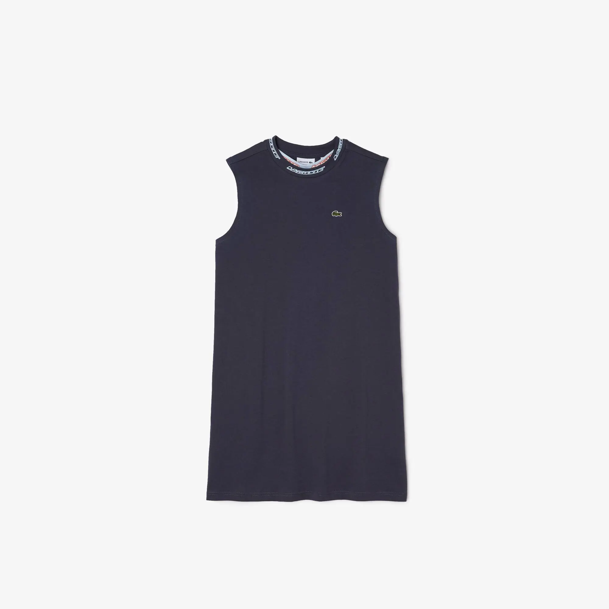 Lacoste Vestido estilo camiseta de niña Lacoste en punto de algodón con cuello redondo y logo. 1