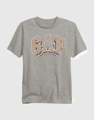 Kids Gap Rainbow Logo T-Shirt gray