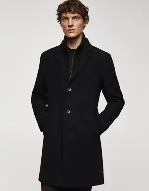 Mango Wool coat with detachable collar