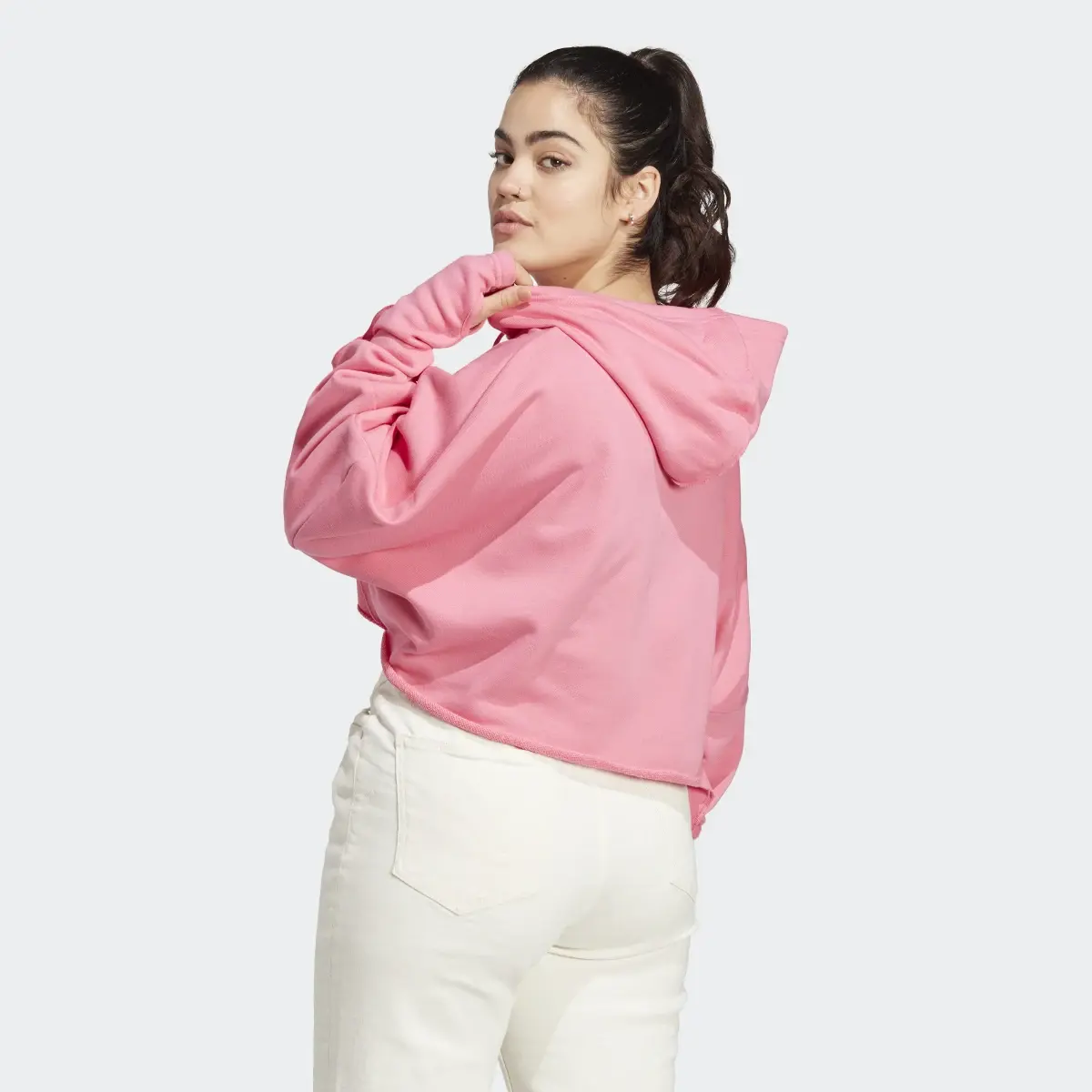 Adidas Collective Power Cropped Hoodie (Plus Size). 3