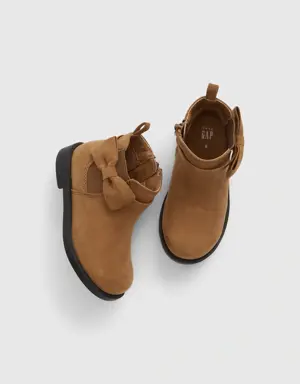 Toddler Bow Ankle Boots brown