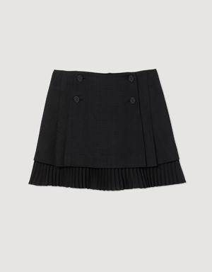 Short skirt with pleated effect Login to add to Wish list