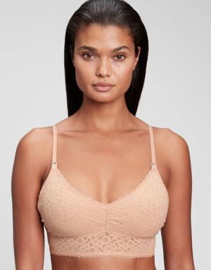 Maternity Lace Nursing Bra beige