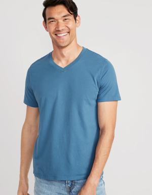 Soft-Washed V-Neck T-Shirt for Men blue