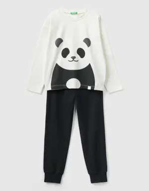pyjamas with glittery panda print