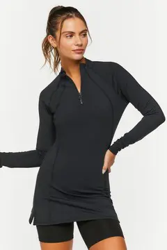 Forever 21 Forever 21 Active Half Zip Pullover Black. 2