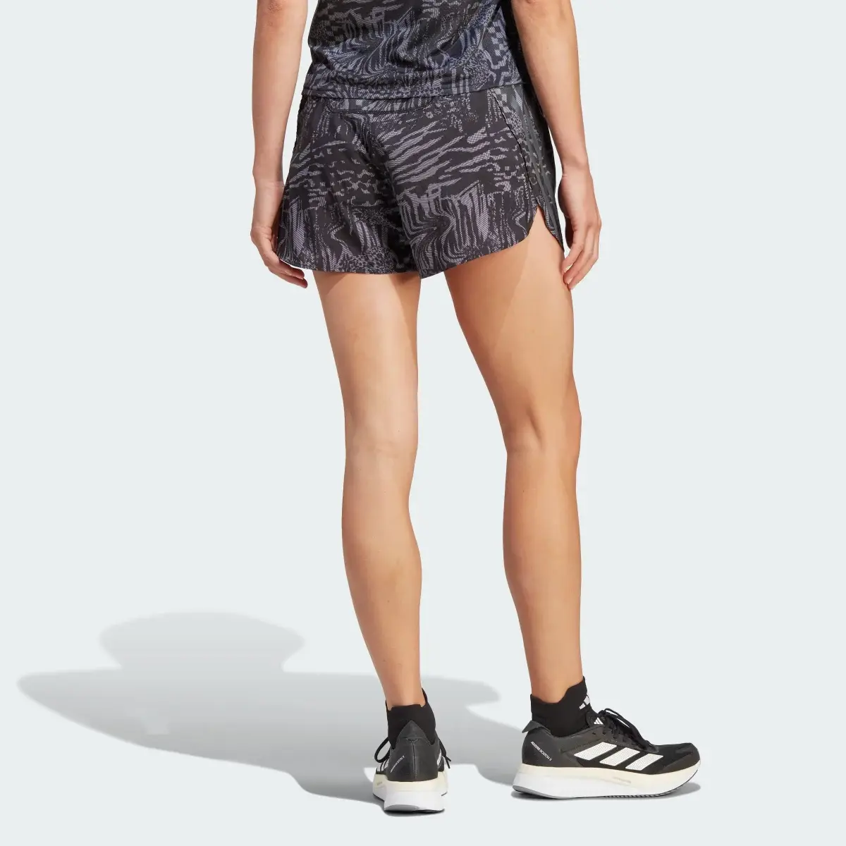 Adidas Run Icons 3-Stripes Allover Print Running Shorts. 2