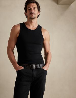 Ribbed Cotton Tank black