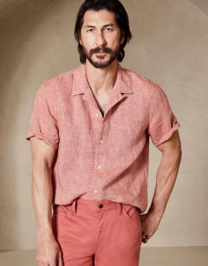 Bryson Linen Resort Shirt red