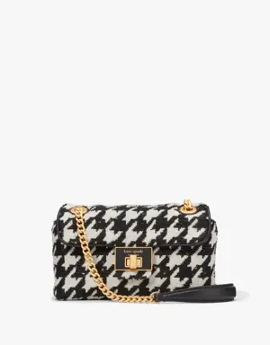 Evelyn Houndstooth Small Shoulder Crossbody